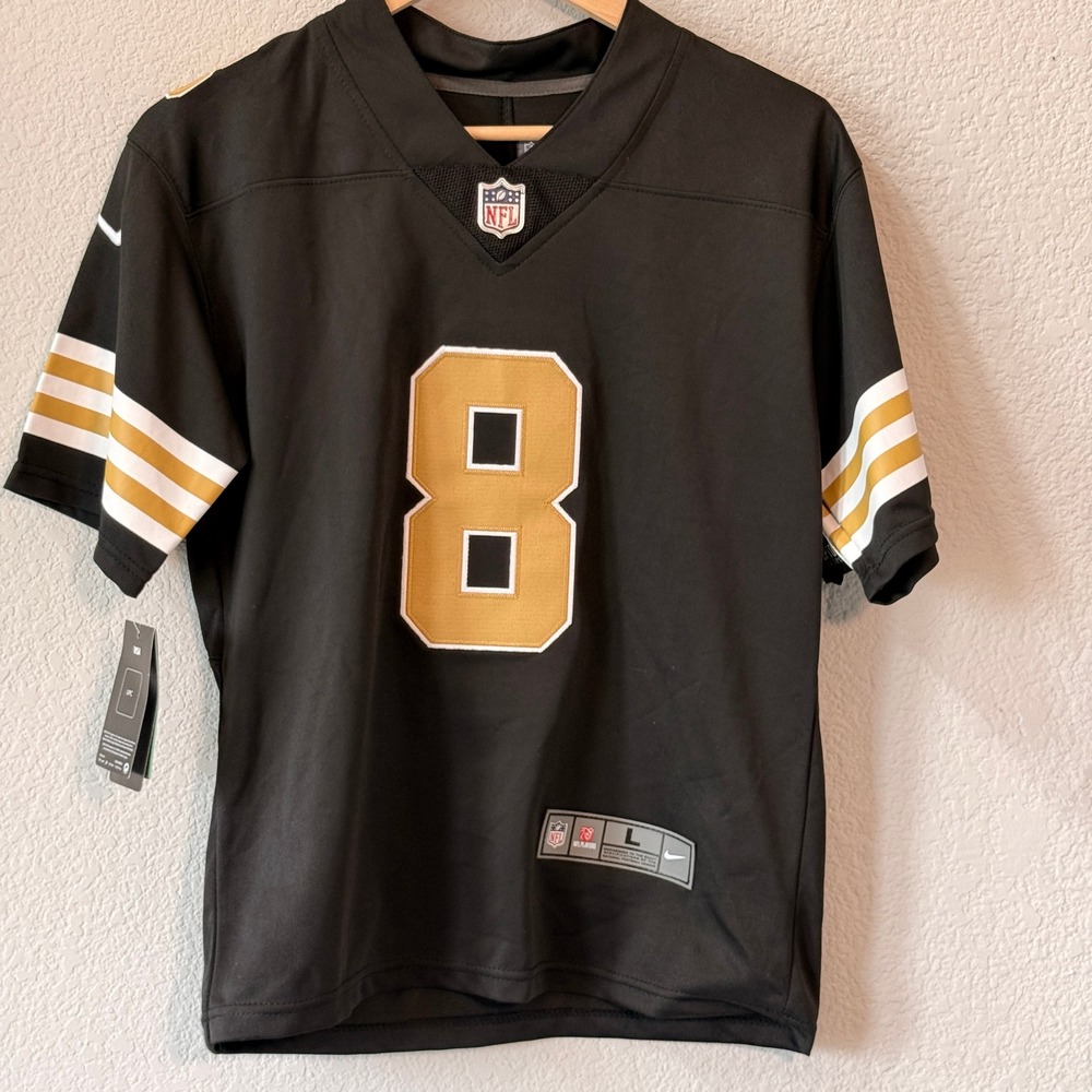 Nike New Orleans Saints Archie Manning Jersey Youth L 14/16 Black #8 NWT